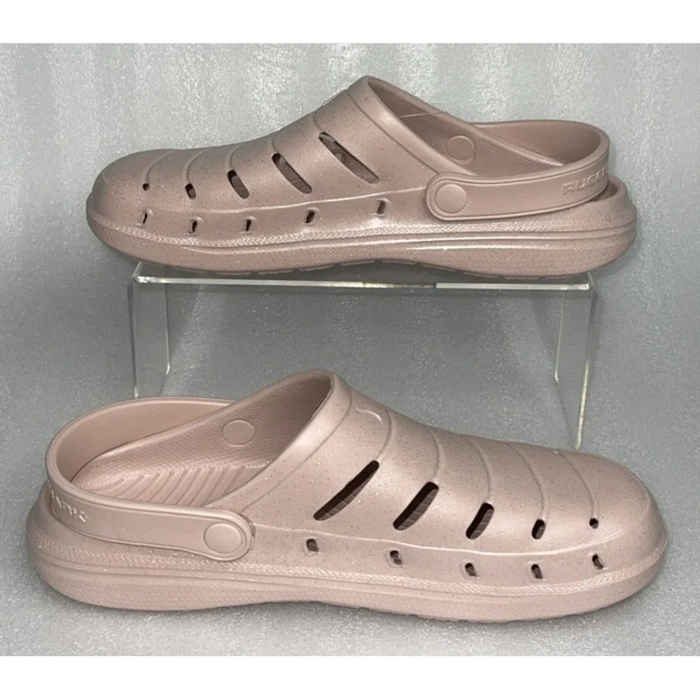 Rugged Shark Women's Comfort Eva Clog Sandals Baby Pink w/ Glitter‎ Size 10 NEW